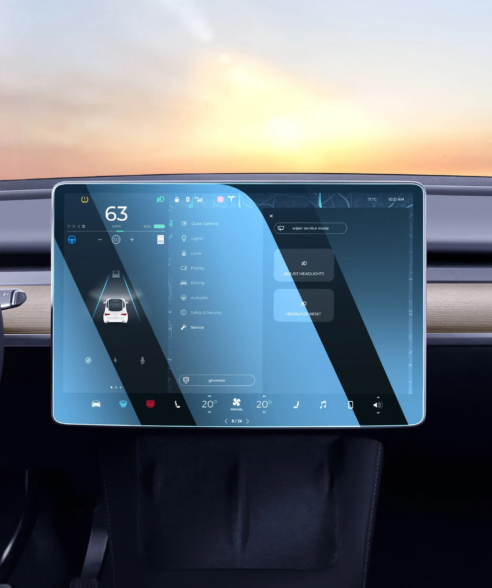 YZ Tempered Glass Screen Protector For Tesla Model 3 Y X 2023 2022 2021 Center Control Accessorie Tesla HD Film Protection