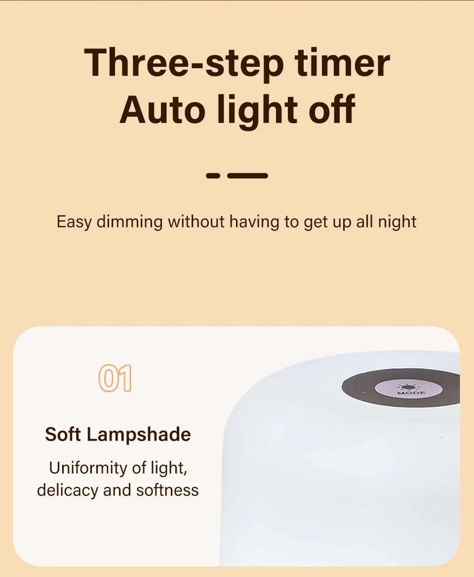 Touch Bedside Lamp Rechargeable RGB Night Light Remote Control Long Life Battery Bedroom LED Warm Desktop Decorative Lights