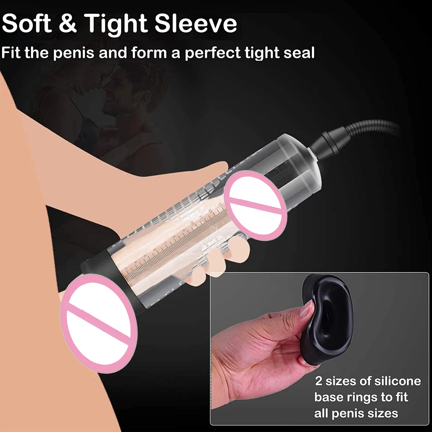 8 Inch Manual Trolley Penis Pump, Regular and Deluxe Versions Available, Negative Pressure Vacuum Penis Exerciser