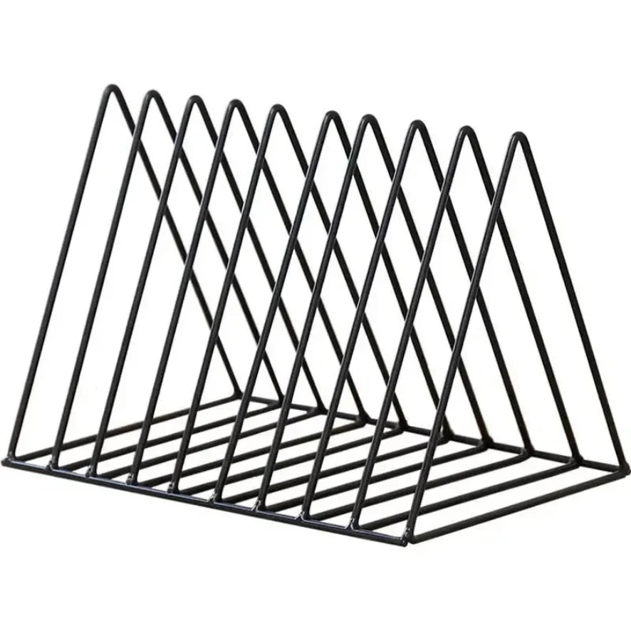 Book Storage Rack Desktop Iron Bookshelf Vinyl Records Holder Student Stationeres Organizer Newspapers Magazines Stand retail