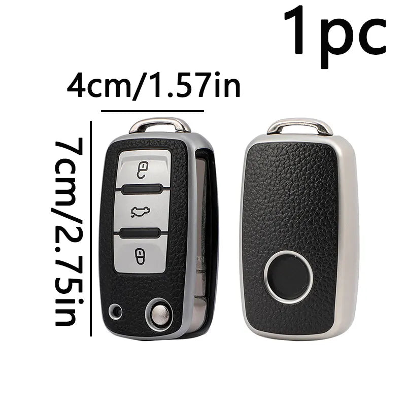 TPU Leather Car Key Case Scratch-resistant Waterproof Car Key Protective Cover Car Accessories Interior