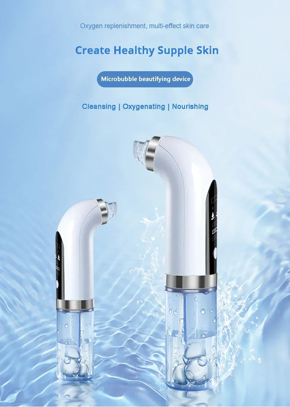 Blackhead Remover Pore Vacuum Face Cleaner Electric Pimple Black Head Removal USB Rechargeable Water Cycle Facial Cleaning Tools