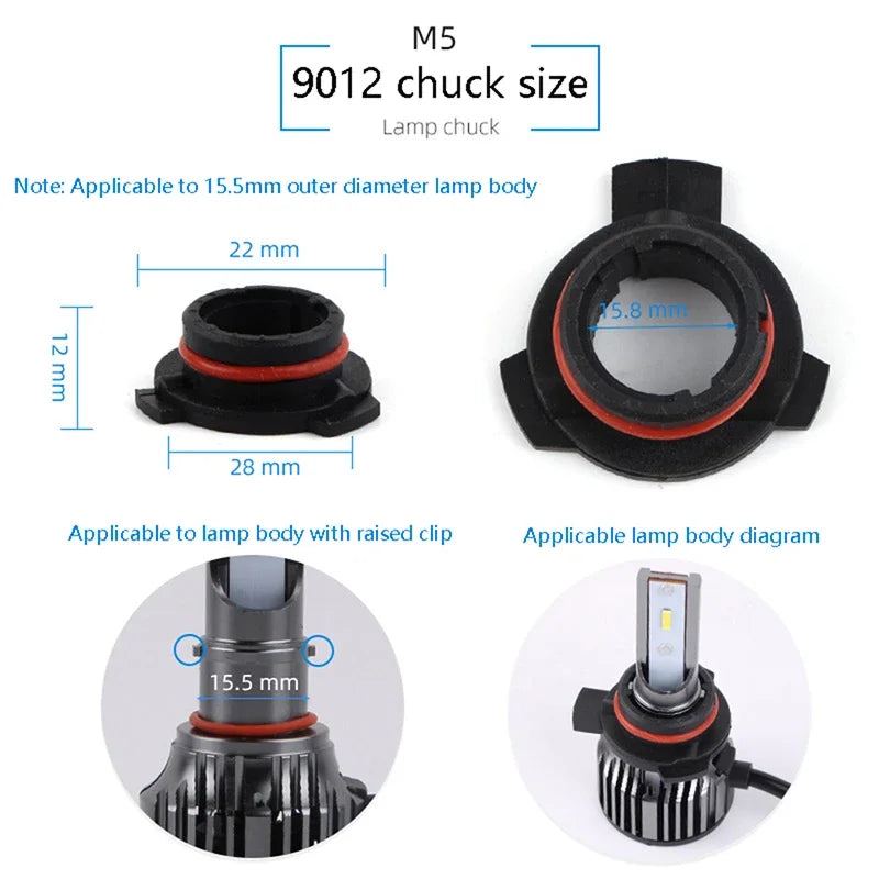 1Pcs Car LED Headlight Bulb Base Adapter Socket Holder 9006-HB4/9005-HB3/H11/H7/H4/H3/H1 Head Lamp Retainer Holder Clips