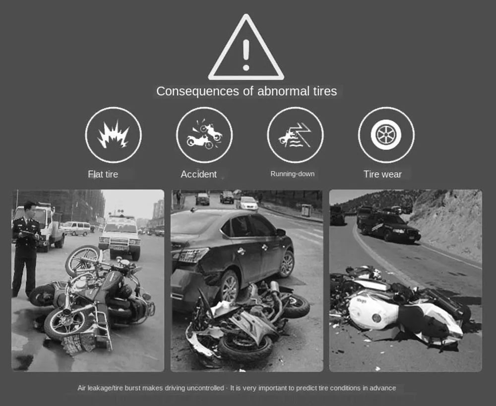 Infitary Motorcycle TPMS Tire Pressure Monitoring System Big Wireless LCD Colorful Display Shift For Status Precise Digital Moto