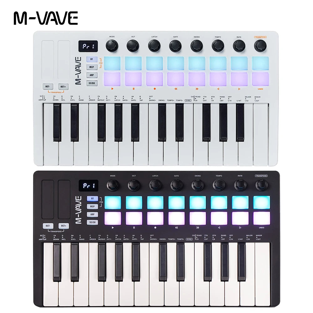 M-VAVE SMK-Ⅱ 25 Key MIDI Keyboard Controller With 16 RGB Drum