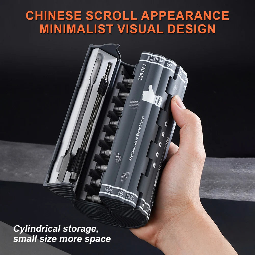 128 in 1 Multi Functional Screwdriver Set Portable Precision Hand Screw Drivers Kit Extended S2 Folding Home Phone Repair Tools