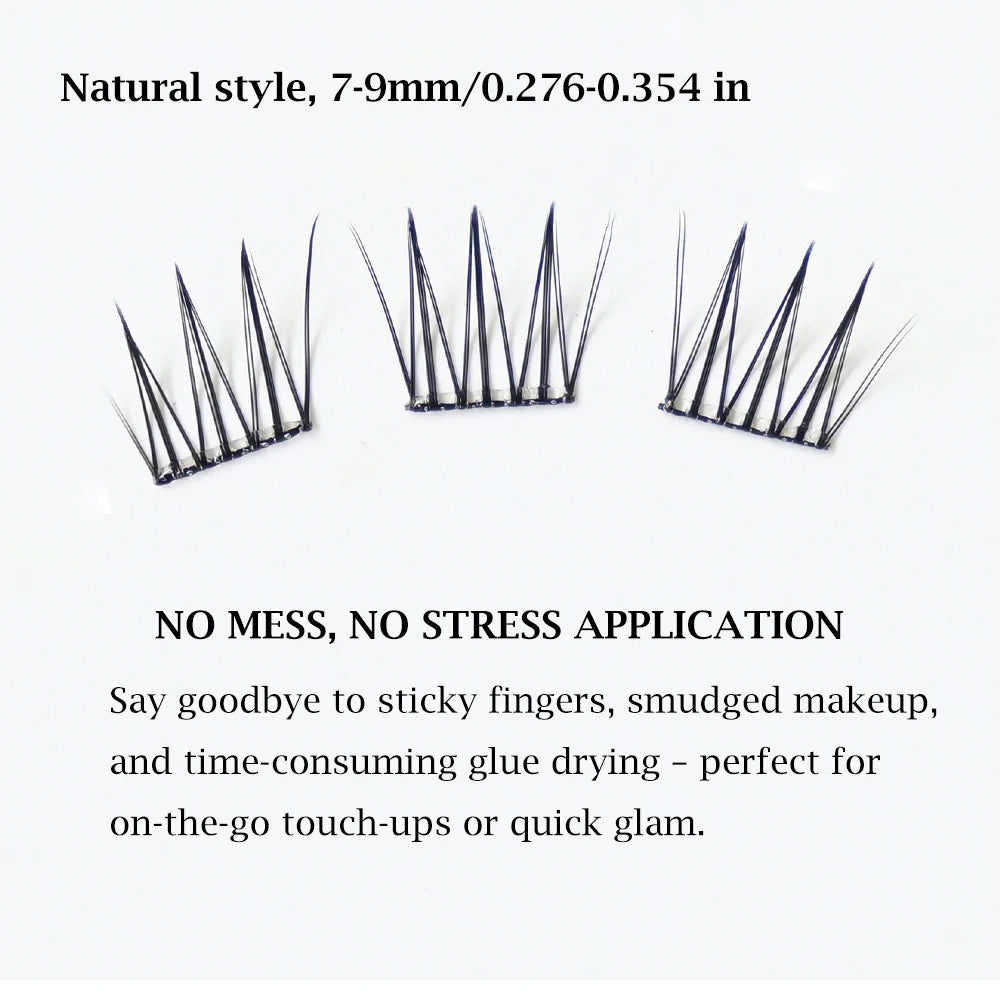 No Glue Needed Idol False Eyelashes Large Capacity 7-9mm Self Adhesive Eyelashes DIY Lash Extension Korean Makeup Cluster Lashes