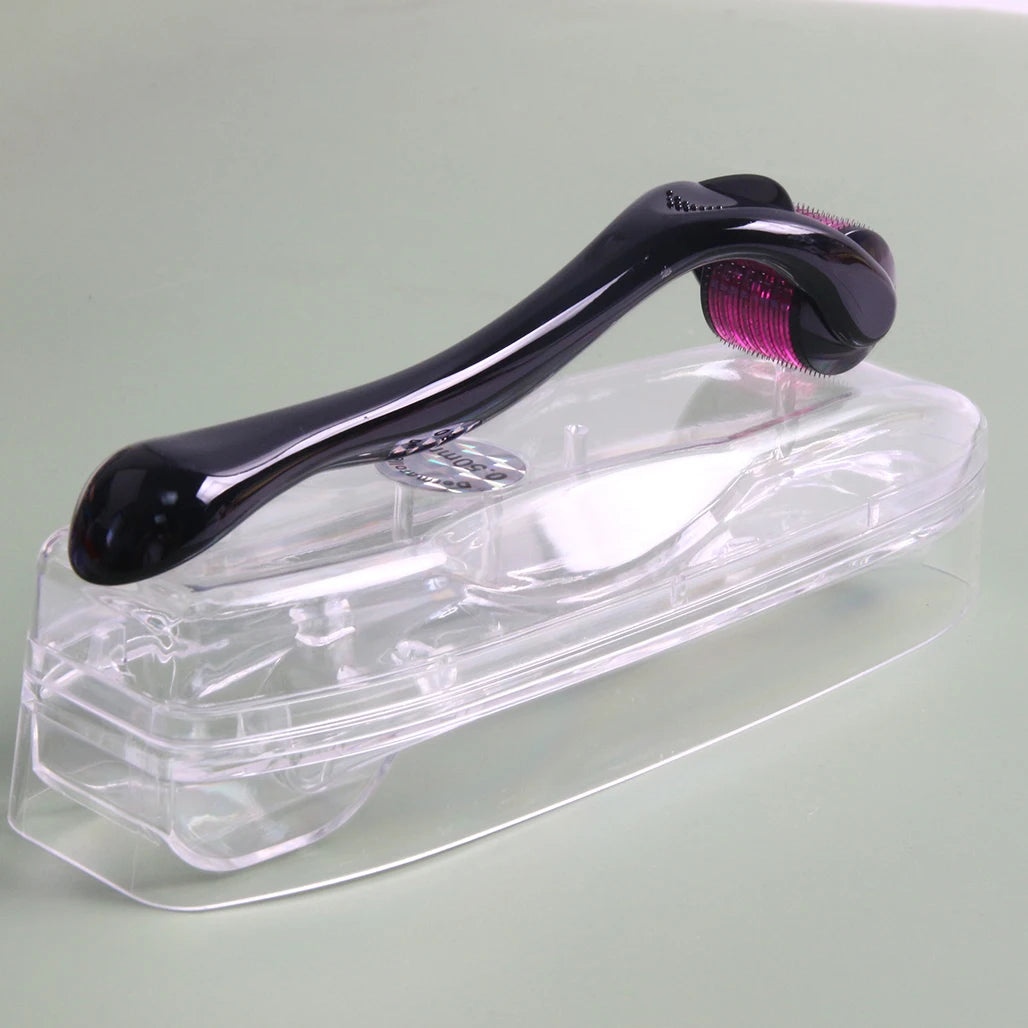 Purple Black Derma Roller 540 Stainless Steel Black Microneedling Roller Facial Skin Care Home Use for Face Beauty Massage Tools