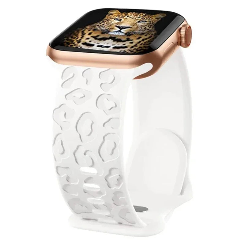 Engraved Silicone strap For Apple Watch Band 42mm 44mm 45mm 41mm 49mm 40mm bracelet correa iwatch Series 8 9 SE 7 6 5 4 3 Ultra