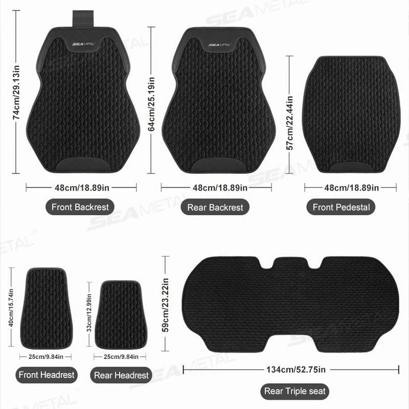SEAMETAL Four Seasons Car Seat Cover Front Rear Car Seat Cushion Airbag Compatible Seat Protector Breathable Car Accessories