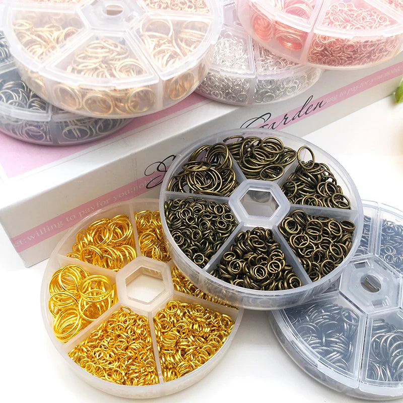 1Box Metal Open Jump Rings Split Rings Connectors Iron Open Jump ring For Diy Jewelry Making(4mm 6mm 8mm 10mm)