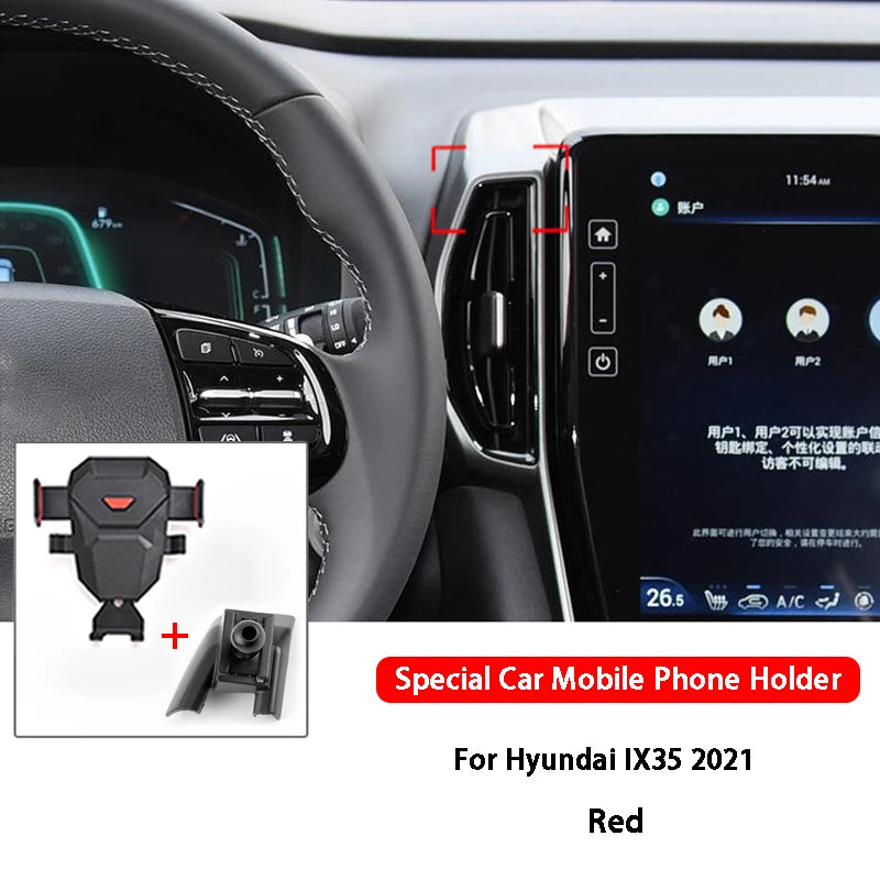 Car Mobile Phone Holder Air Vent Outlet Support GPS Stand Navigation Bracket For Hyundai New SantaFe IX25 IX35 Car Accessories