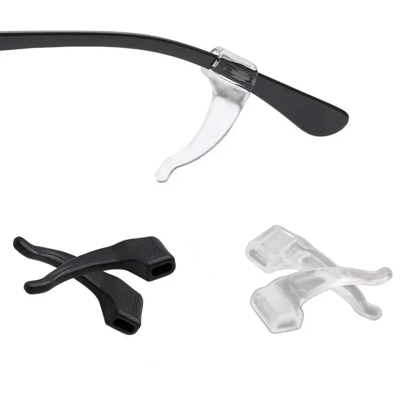 Silicone Anti-slip Ear Hooks Holder for Glasses Black/Transparent Elastic Eyeglasses Retainer Holders Eyewear Accessories