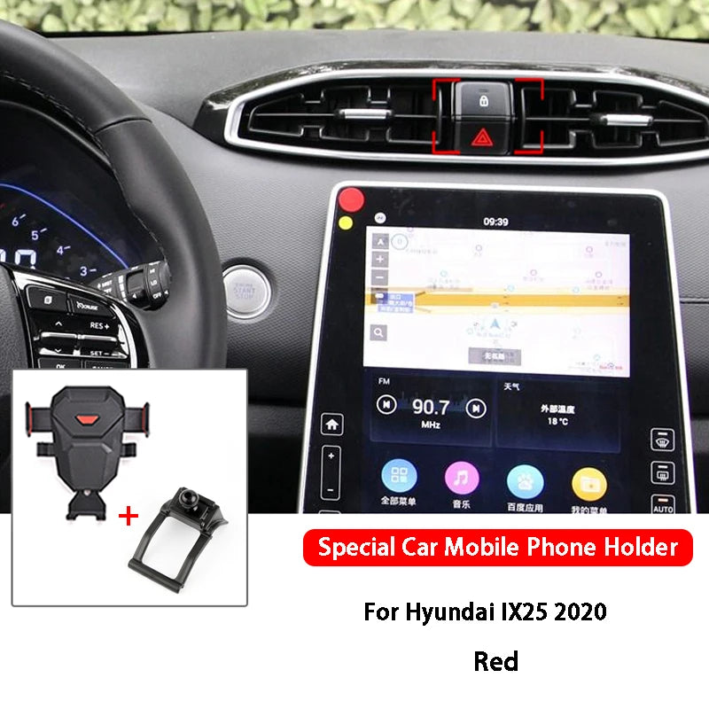Car Mobile Phone Holder Air Vent Outlet Support GPS Stand Navigation Bracket For Hyundai New SantaFe IX25 IX35 Car Accessories