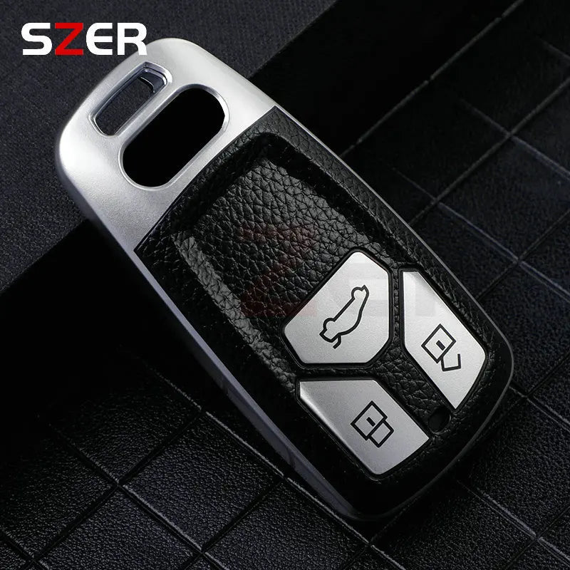 Leather TPU Car Key Case Cover For Audi A4 B9 A5 A6 8S 8W Q5 Q7 4M S4 S5 S7 TT TTS TFSI RS Protector Shell Fob Accessories