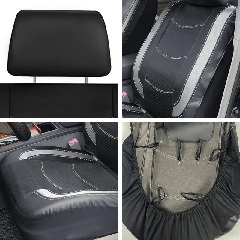 AUTOPLUS Universal Car Seat Covers Artificial Leather Bright Sheet With 3 Zipper Car Accessories Interior Seat Cushion Protector