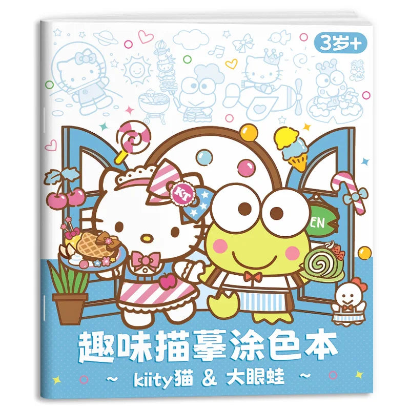 New Sanrio Kuromi Painting Notebook Children'S Sketching Coloring Copy Notebook Elementary School Cartoon Anime Line Draft