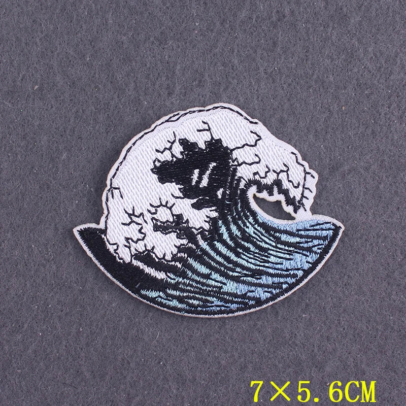 Hiking Adventure Patches For Clothing Stickers DIY Hook Loop Badges Camping Embroidery Patch Iron On Patches On Clothes Stripes