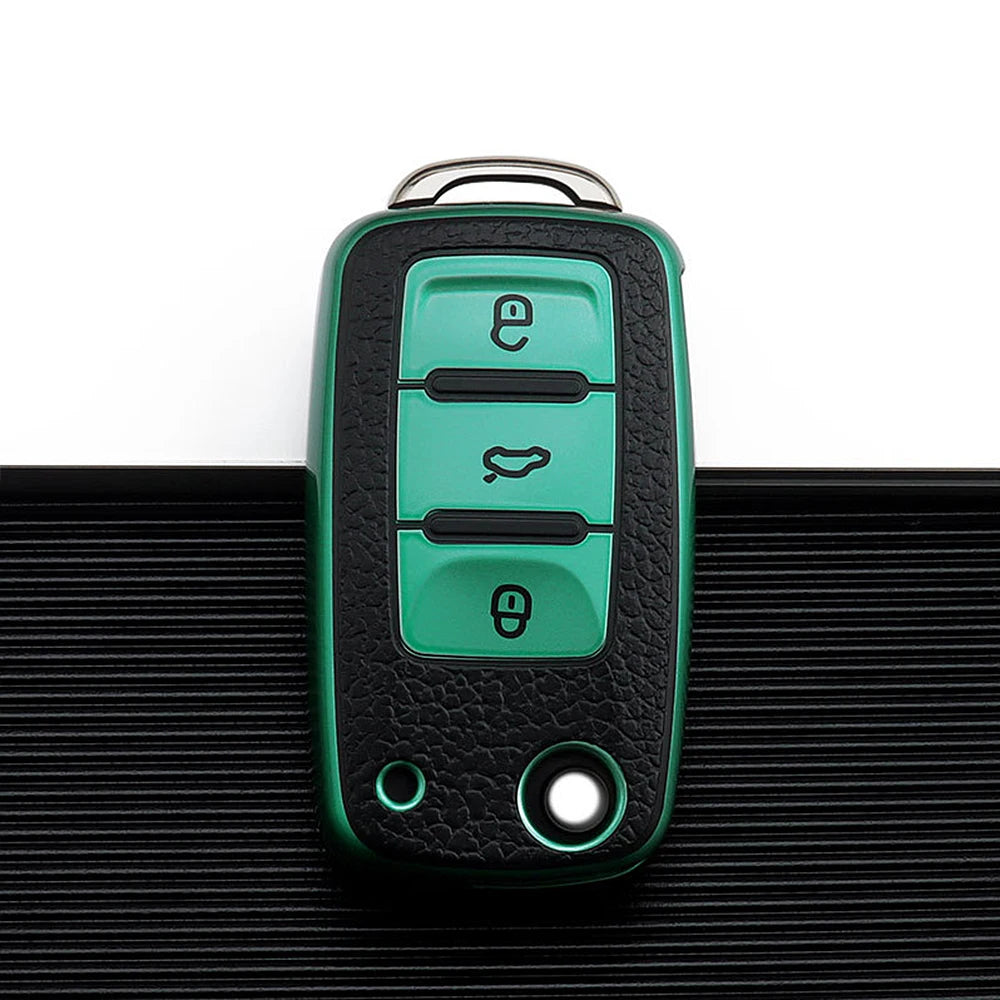 TPU Leather Car Key Case Keys Cover Protection Shell Bag for VW Volkswagen Polo Tiguan Passat Golf Jetta Lavida Skoda Octavia