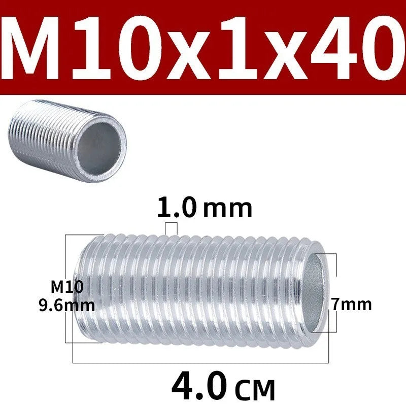 Lamp Tooth Tube Metal M10 Hollow Threaded Tube Galvanized Led Lamp Head Link Fixed Base Support Rod Lighting Accessories Screws
