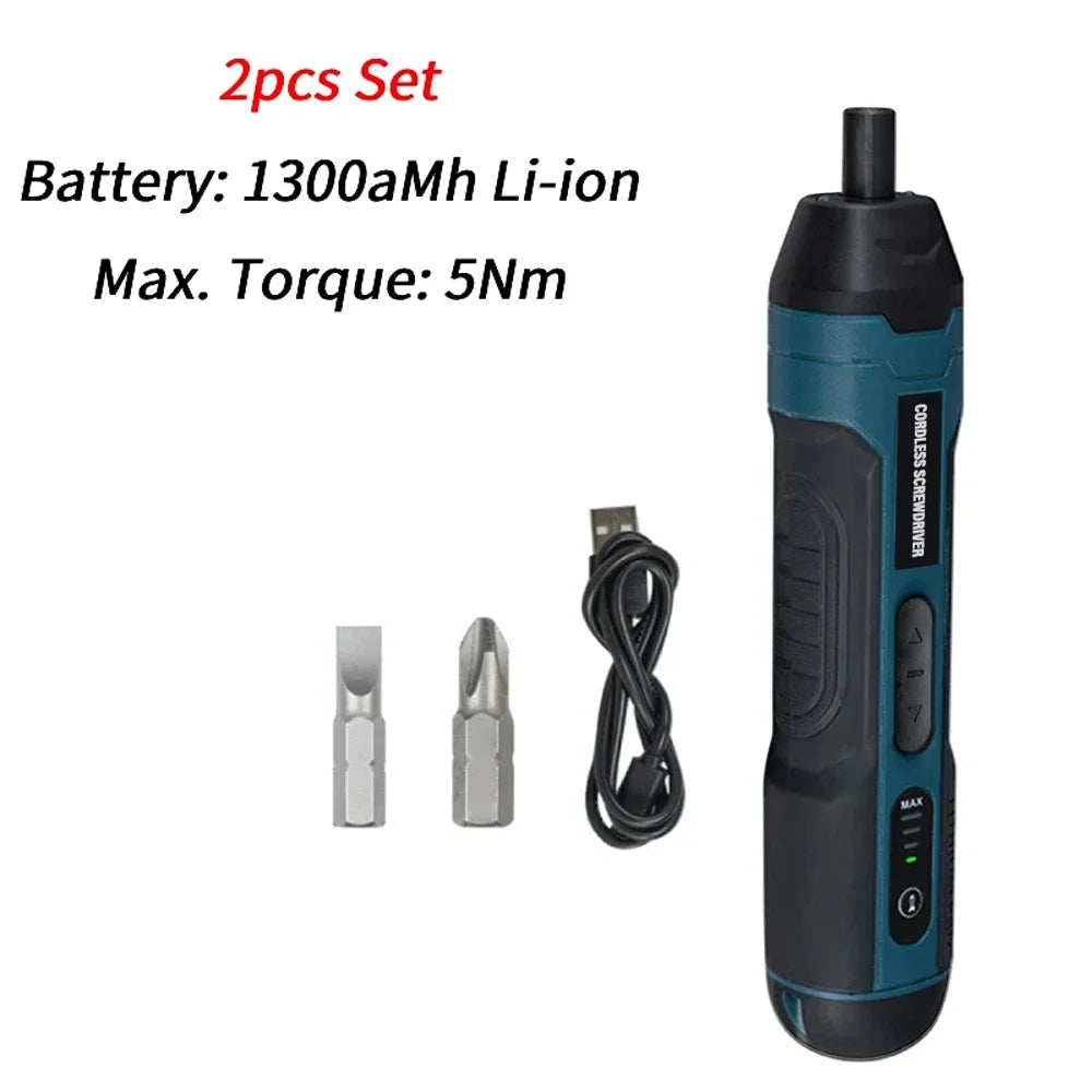 Mini Cordless Electric Screwdriver Rechargeable 1300mah Power Drill Bits Set 3.6V Household Disassembly Torque Repair Tools Kit