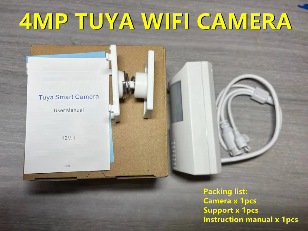 Tuya 6mp Mini wifi Camera 4MP PIR Style Indoor Onvif Built-in Audio TF Card Slot IPC Vision 48pcs 940nm IR LED Smart Security