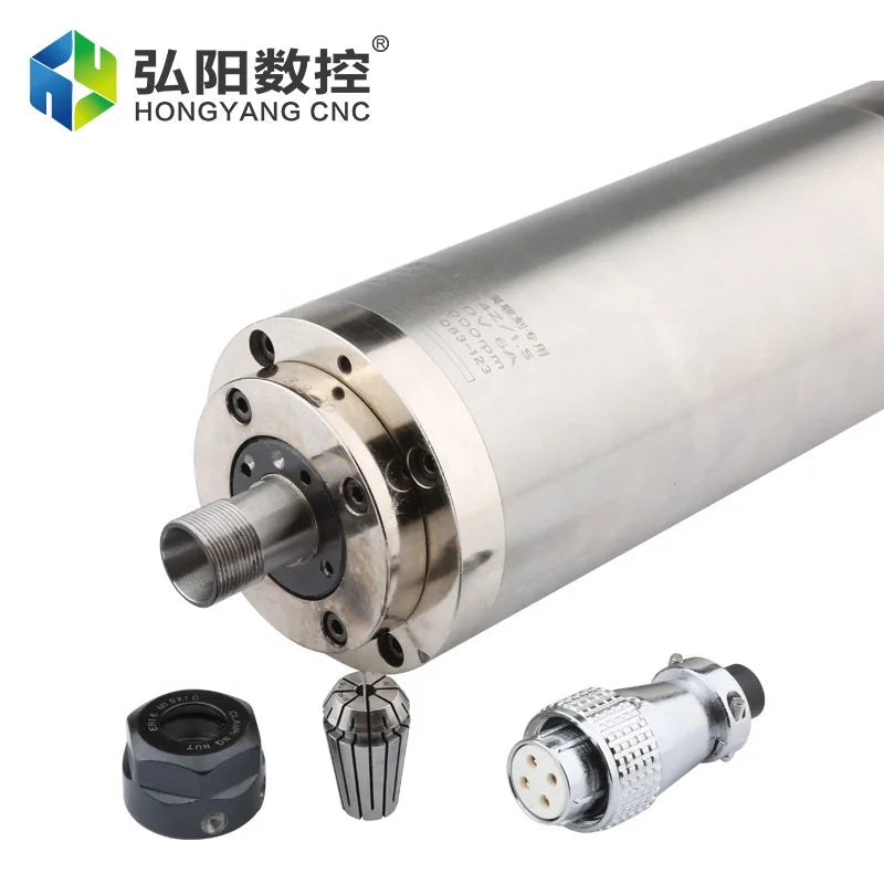HotHYCNC 1.5kw 220v Soft Metal Milling Drilling Spindle Motor Water Cooled Cnc Router Tapping Drilling Motor Machine Tool Spindl