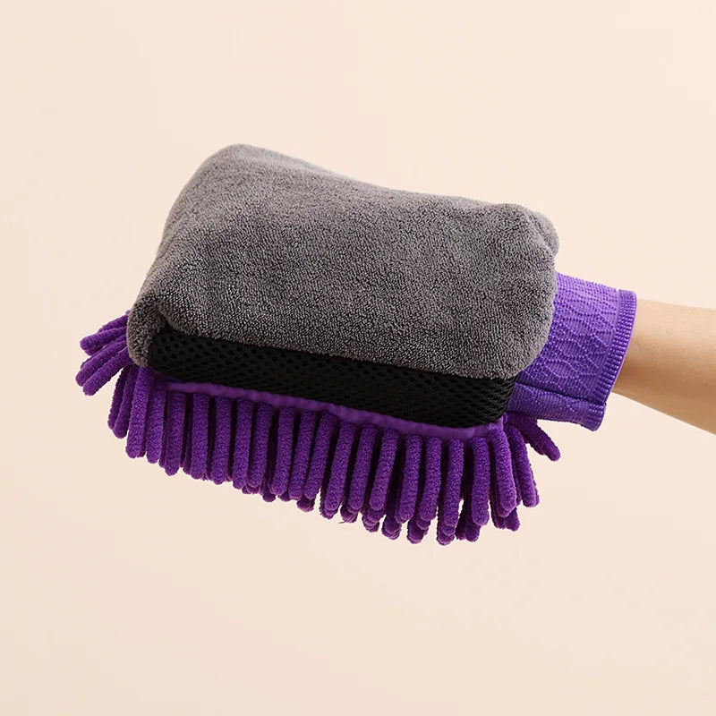 Motorclyle Car Washing Gloves Do Not Damage The Paint Surface Waterproof Chenille Coral Fleece Car Cleaning Cloth