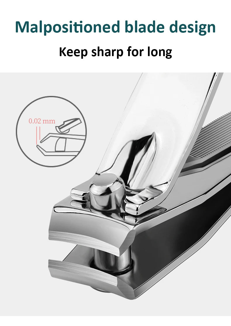 Nail Clippers Stainless Steel Sharpest Nail Cutter Duty Curved Edge for Adult Men Women Swing Out Nail Cleaner/File