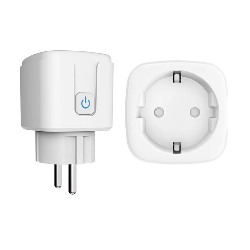 20A Wifi Smart Plug EU Socket With Power Monitoring Timing Function Voice Control Support Alexa Google Home Assistant Tuya App