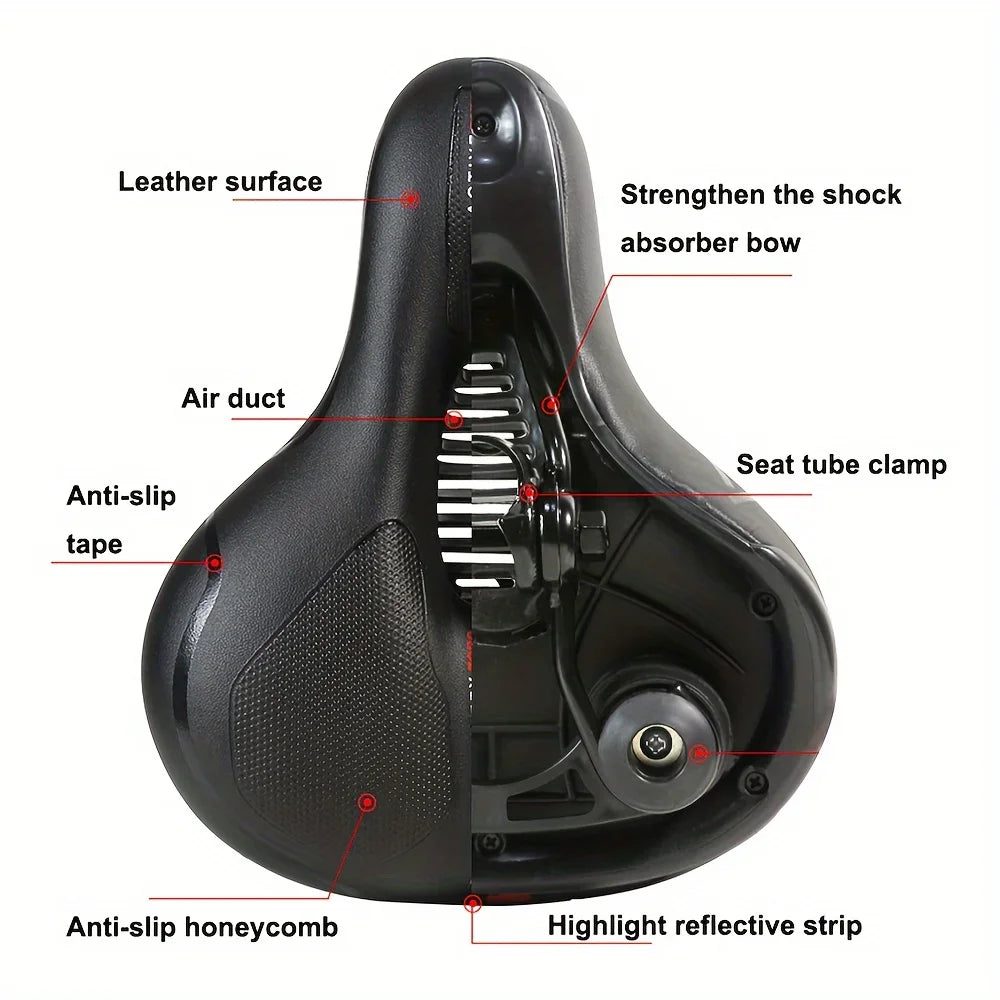 【HOT SALE】Hollow Breathable Bicycle Saddle Men Women MTB Road Bike Saddle Shock Absorbing Comfortable Big Butt Bike Seat Safety