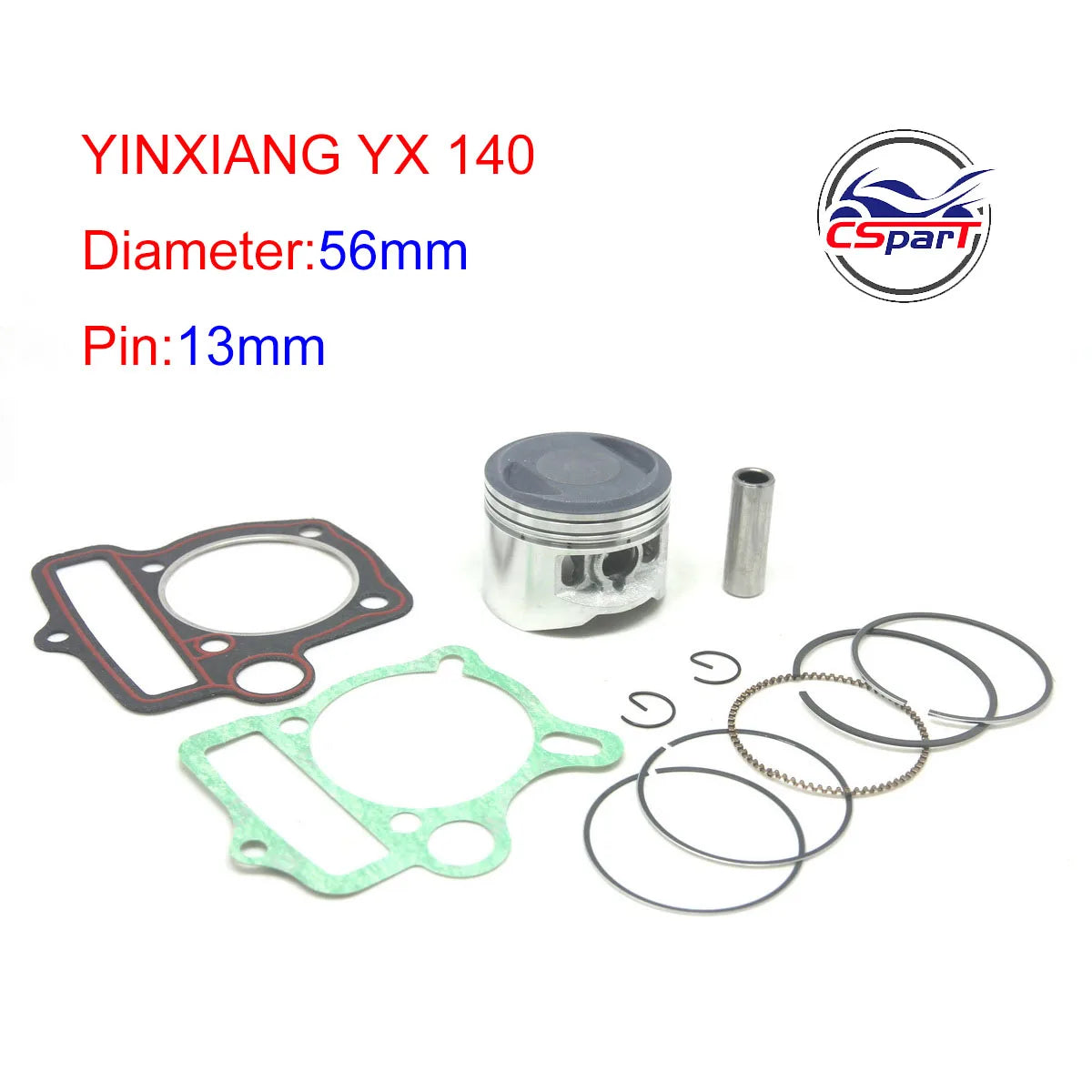 56mm Bore Cylinder Piston Ring Gasket Kit For YinXiang 140CC 150CC YX140 YX150 1P56YMJ 1P56FMJ 1P56FMJ-5 Engine Dirt Pit Bike