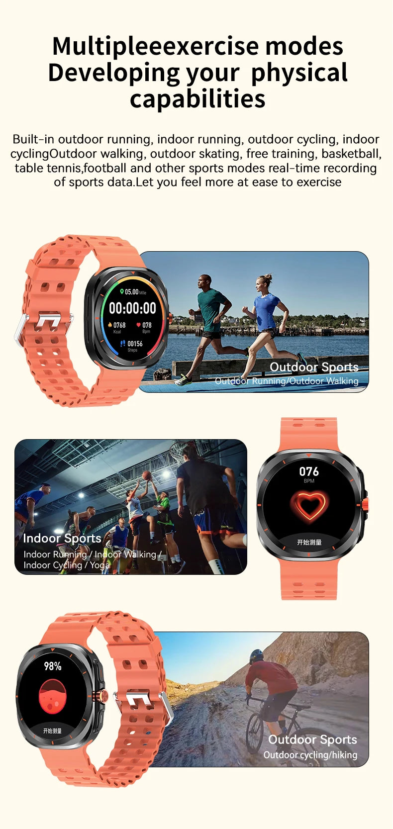 LAXASFIT Watch 7 Ultra Smartwatch Bluetooth Talk HD AMOLED Screen Fitness Tracker Health Monitoring Smartwatch for Android IOS