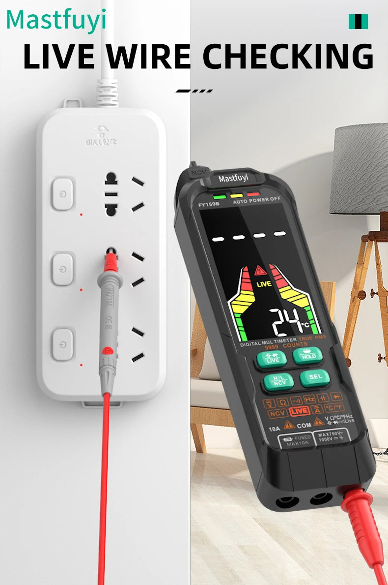 MASTFUYI Multifunction Digital Multimeter AC & DC Voltage & Current, Resistive Capacitance True RMS, Rechargeable Multimeter