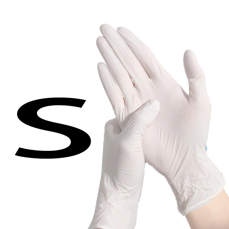 20/50/100/200/400/1000 pcs disposable white nitrile gloves, suitable for cleaning, nail art, and household kitchen tools