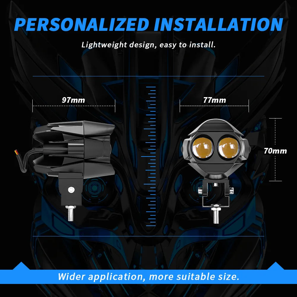 New Motorcycle 3inch Fog Lights 6000K 3500K LED Off Road Driving Light 20000LM Auxiliary Spot Work Lights for Truck Car ATV