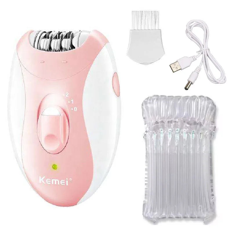Kemei Lady's Electric Epilator Two Speed Rechargeable Remover Waterproof Portable Women' Shaver for Legs and Bikini Area KM-189B