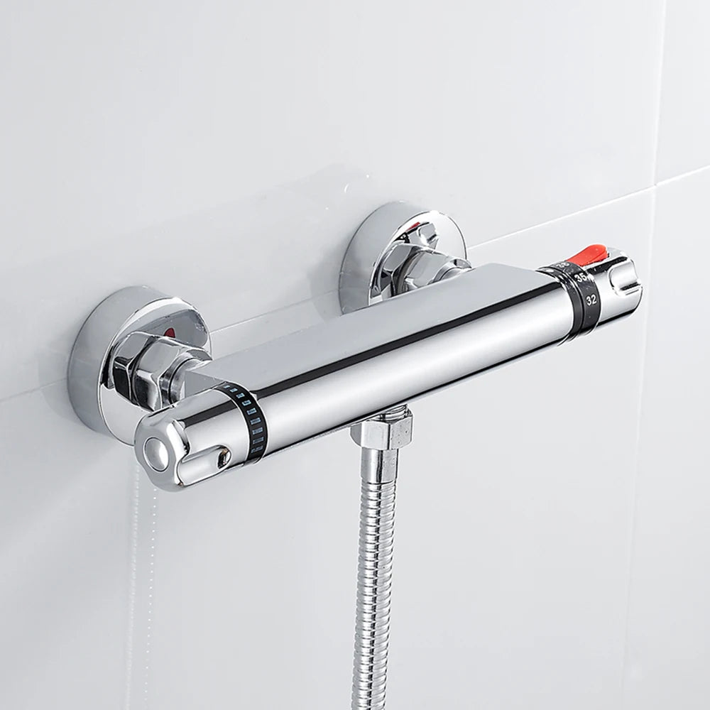 Thermostatic Shower Faucets Set Chrome Bathroom Thermostatic Mixer Tap Hot And Cold Bathroom Mixer Mixing Valve Bathtub Faucet