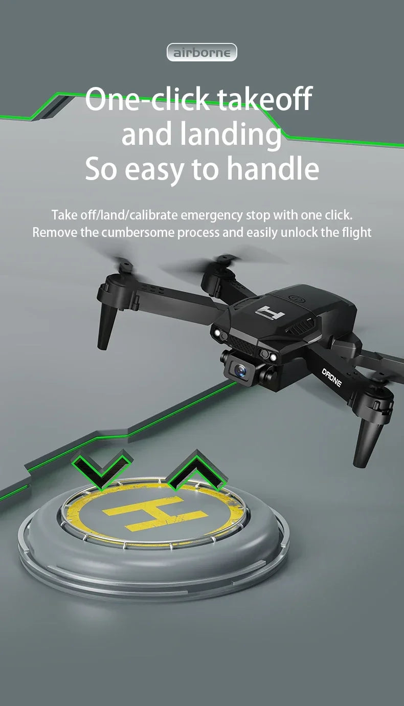 New H4 Mini Drone 4K WIFI FPV Wide Angle HD Dual8K Camera Height Hold RC Foldable Quadcopter Helicopter Toy Gift Apron Sell