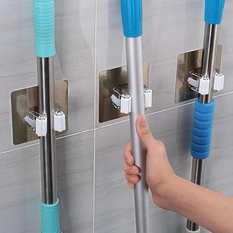 1~10PCS Kitchen Multi-Purpose Hooks Wall Mounted Mop Organizer Holder Rack Self Adhesive Broom Hanger Waterproof Bathroom Strong
