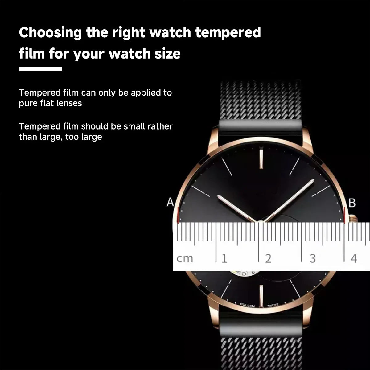 26-46mm Universal Tempered Glass Smartwatch Screen Protector Protective Film 28mm 30mm 32mm 38mm 40mm 41mm 42mm Diameter 2-5PCS