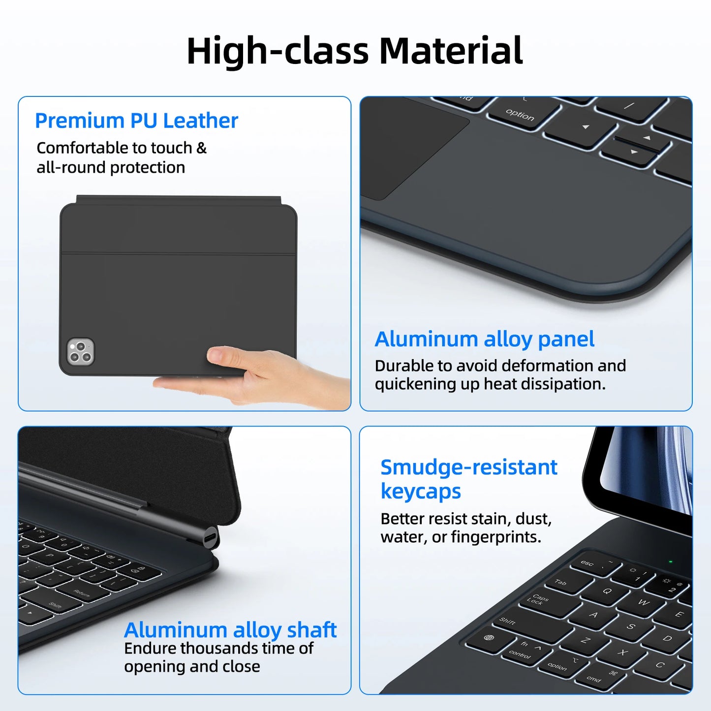 Smart PIN Plug&Play Magic Keyboard Case for iPad Pro 11 2024 M4 iPad Air 4/5/6 10.9 Multi-touch Touchpad Smart Reverse charging