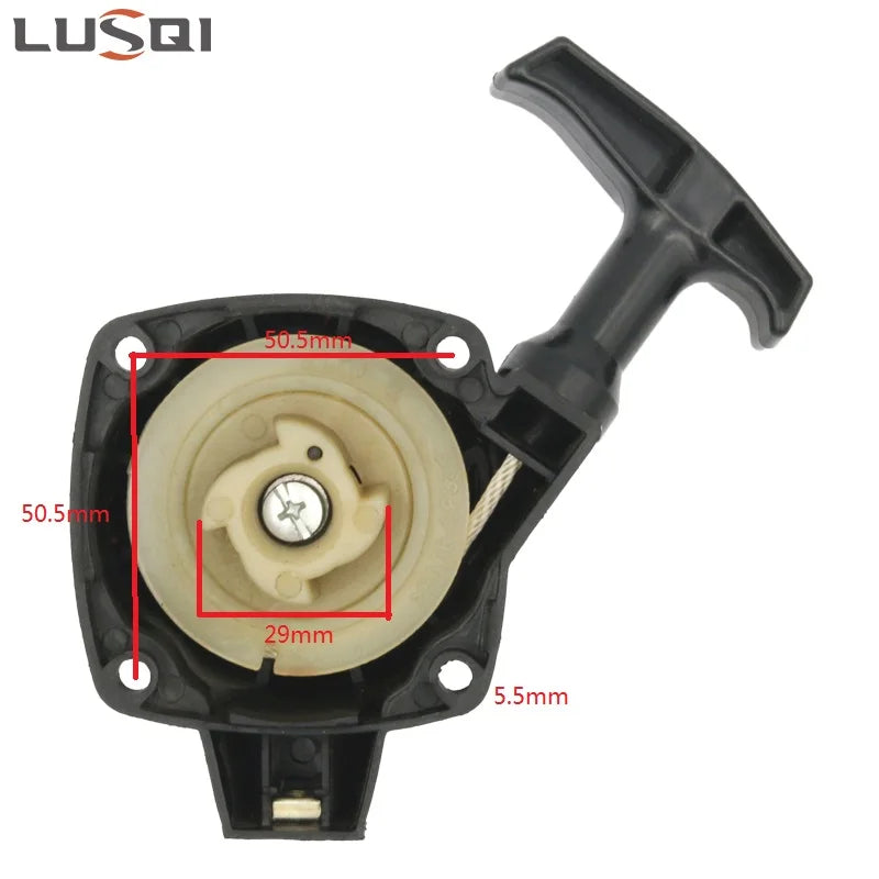 LUSQI Recoil Starter Easy Pull Lawn Mower 34F 22cc 26cc 36cc Engine Gasoline Brush Cutter Start