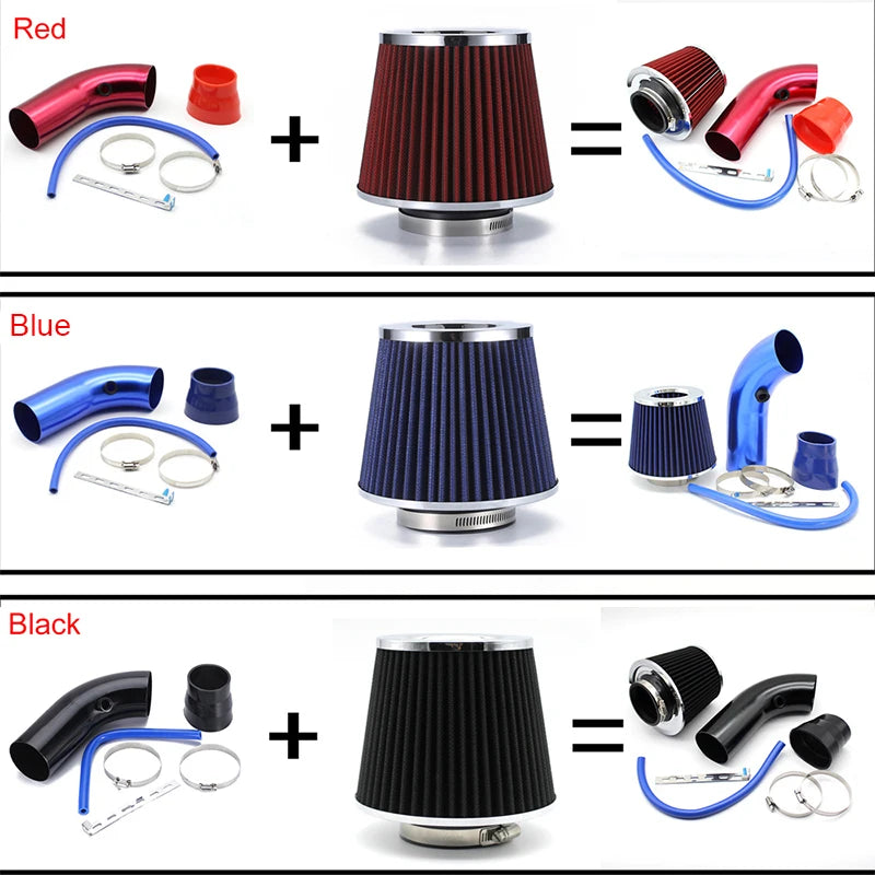 76mm Car Refitted Winter Mushroom Head Air Filter Intake Pipe Filter High Flow High Cold Air Filter Aluminum Pipe Kit