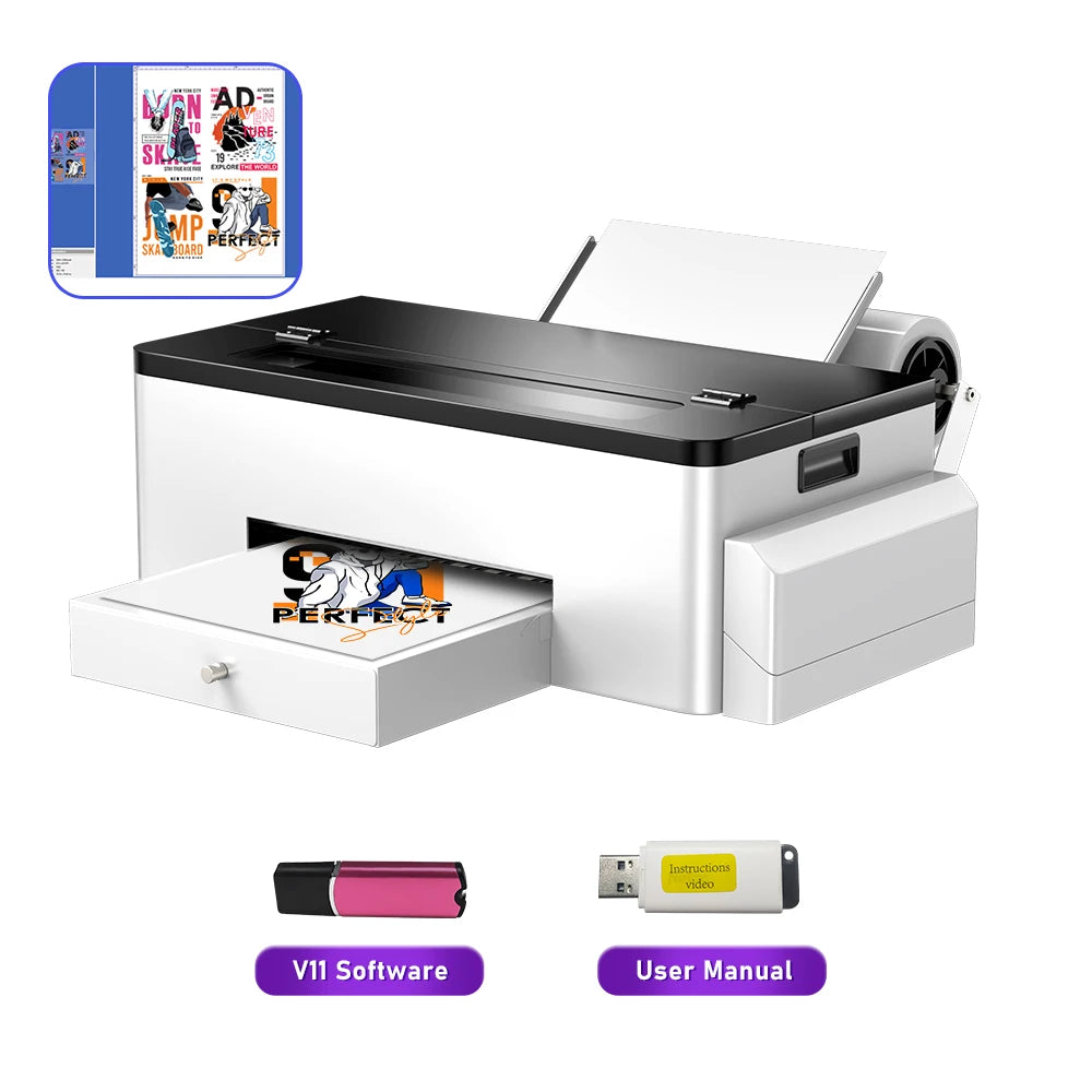 OYfame L1800 impresora dtf A3 Directly To Film dtf a3 textil printer for jeans hoodies clothes fabric tshirt printing machine A3