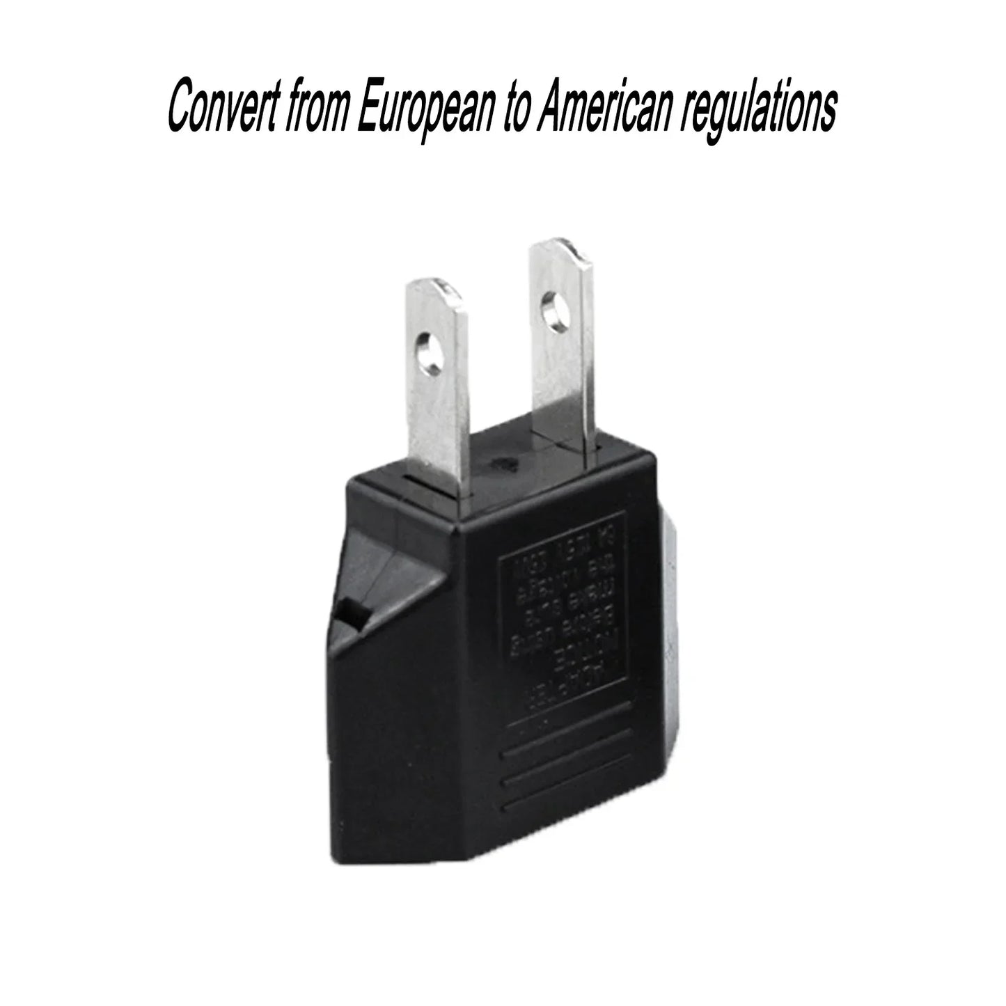 EU Europe to US USA Travel Power Plug Adapter Converter (Black)