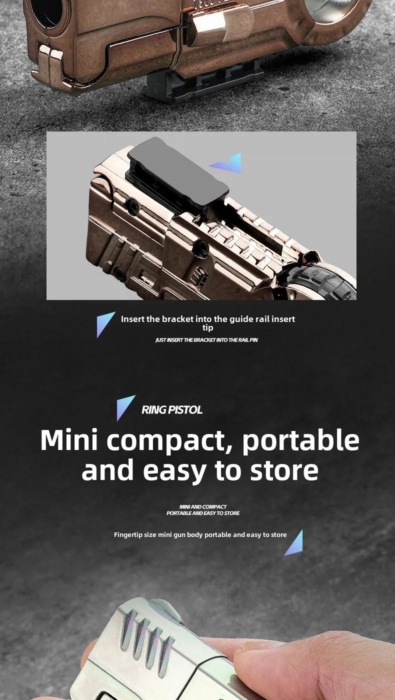 Ring Pistol Soft Bullet Gun Portable Mini 3D Decompression Shell Ejection Alloy Outdoor Funny Toy Boy Birthday Gift Fidget Toys