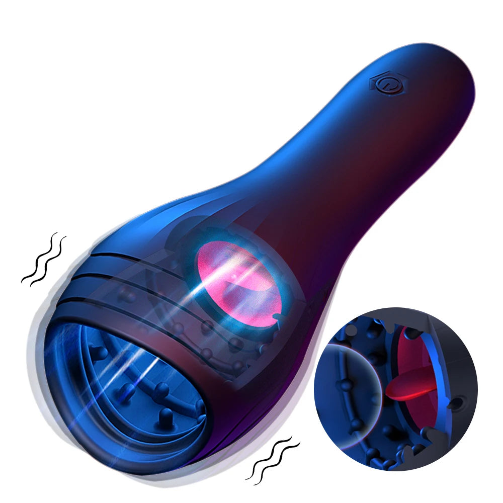 Sex Glans Trainer Male Masturbator Cup Tongue Licking Glan Stimulation Vibrator Penis Massager Delay Trainer Sex Supplies