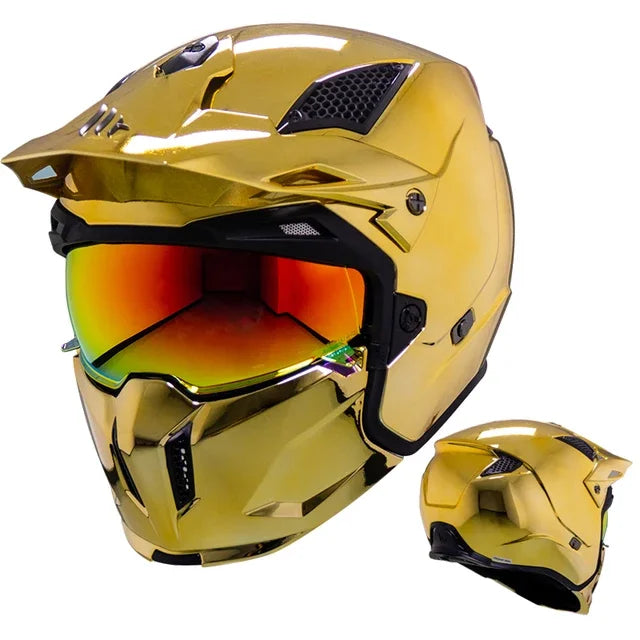 Spanish MT Streetfight Motorcycle Helmet Retro Street Fighter Combination Four Seasons Detachable Full Face