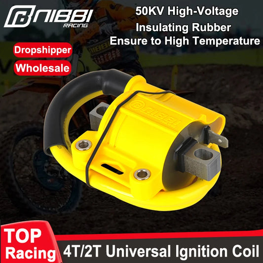 NIBBI 2T/4T Universal Motorcycle Ignition Coil Motocross Racing Coil for Honda ATV Scooter Yamaha Ktm Engine Ignition Parts